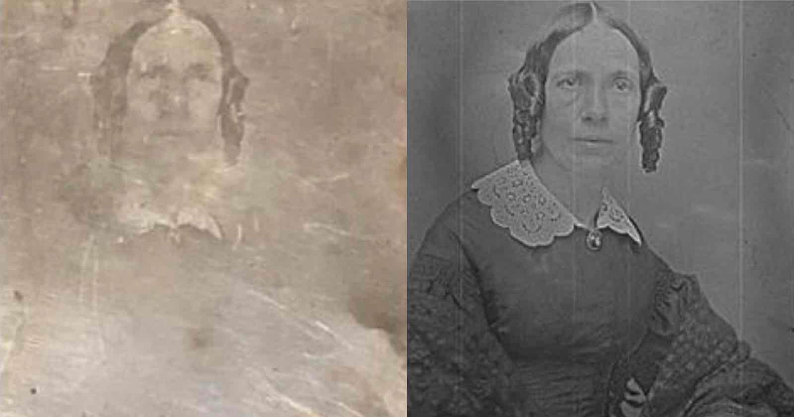 Researchers have developed a new technique for salvaging tarnished 19th-century daguerreotype photographs and revealing images that otherwise “s