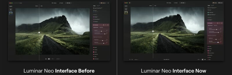 Luminar Neo updated UI