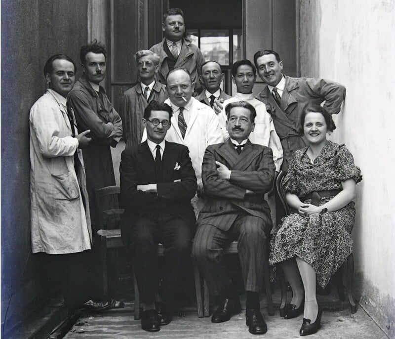 Forensic-science pioneer Edmond Locard, second from right in the front row, and his team at the Lyon crime laboratory around 1930