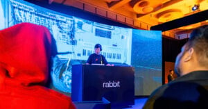 Rabbit CEO Jesse Lyu during his DJ set.