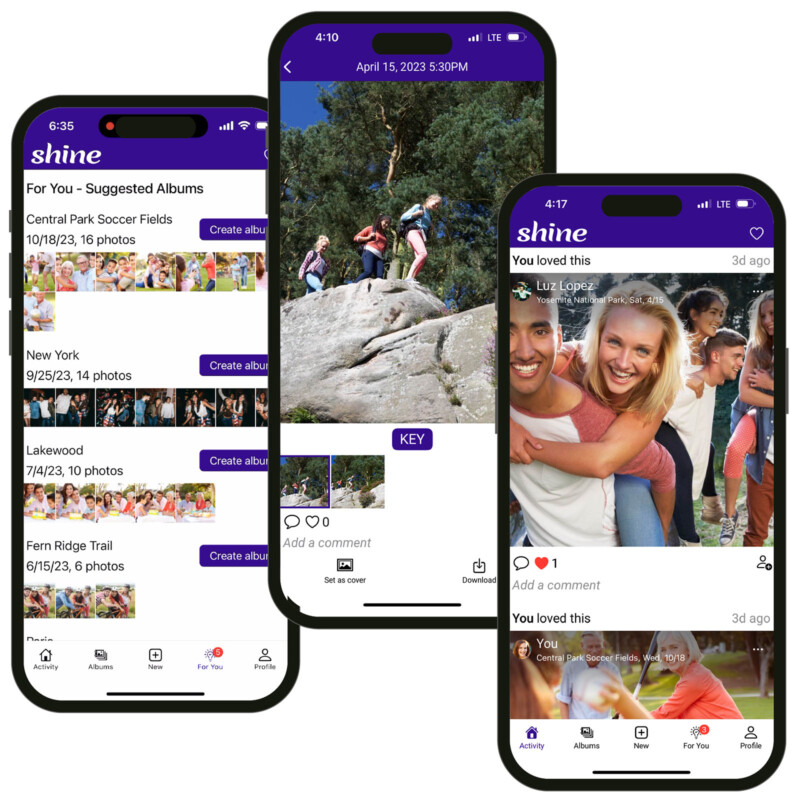 Shine is an AI-powered group photo-sharing app for iPhone and the web 