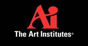 Logo of the art institutes featuring a stylized red "ai" symbol on a black background, with the text "the art institutes" underneath in white.