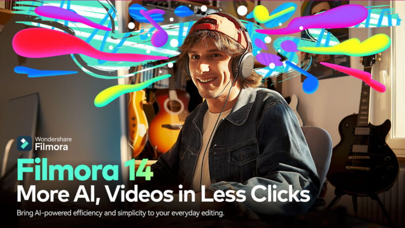  "Wondershare Filmora 14 – More AI, Videos in Less Clicks. Bring AI-powered efficiency and simplicity to your everyday editing.