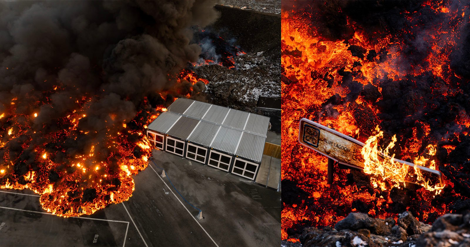 Photographer Captures Volcanic Lava Destroying Parts of Iceland's Blue ...