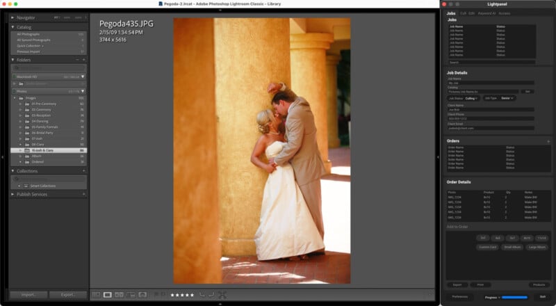 A bride and groom embrace against a golden column in warm sunlight. The groom gently rests his forehead on the bride's as she looks up at him, creating an intimate and romantic moment. The setting features ornate arches and rich, earthy tones.