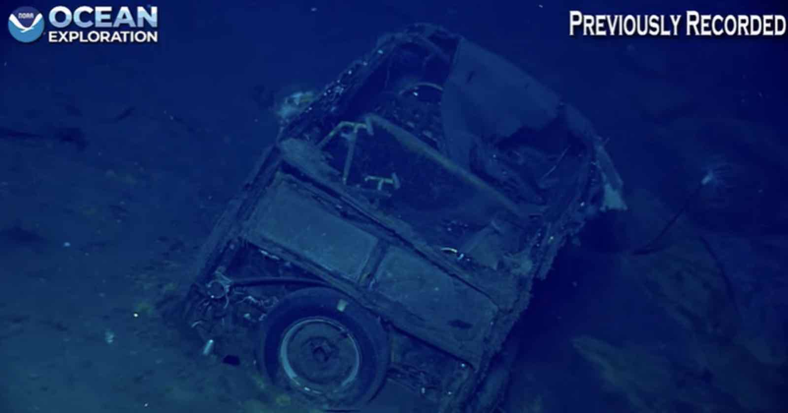 Underwater Camera Finds Mysterious Car in Sunken World War II Ship