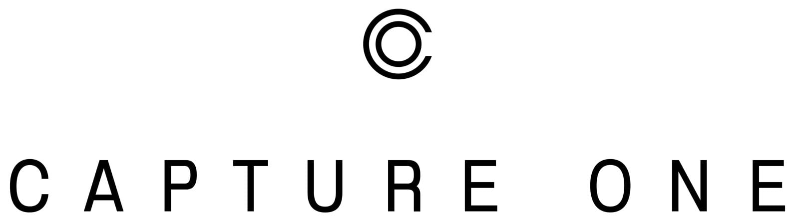 The logo features a stylized circular "C" symbol above the words "CAPTURE ONE" in bold, uppercase letters on a white background.