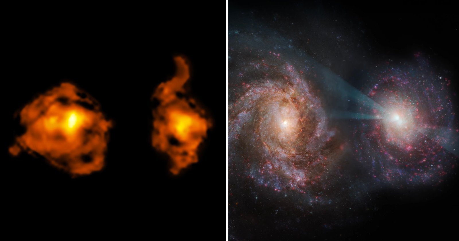 Astronomers Capture Violent Cosmic Joust Between Two Galaxies