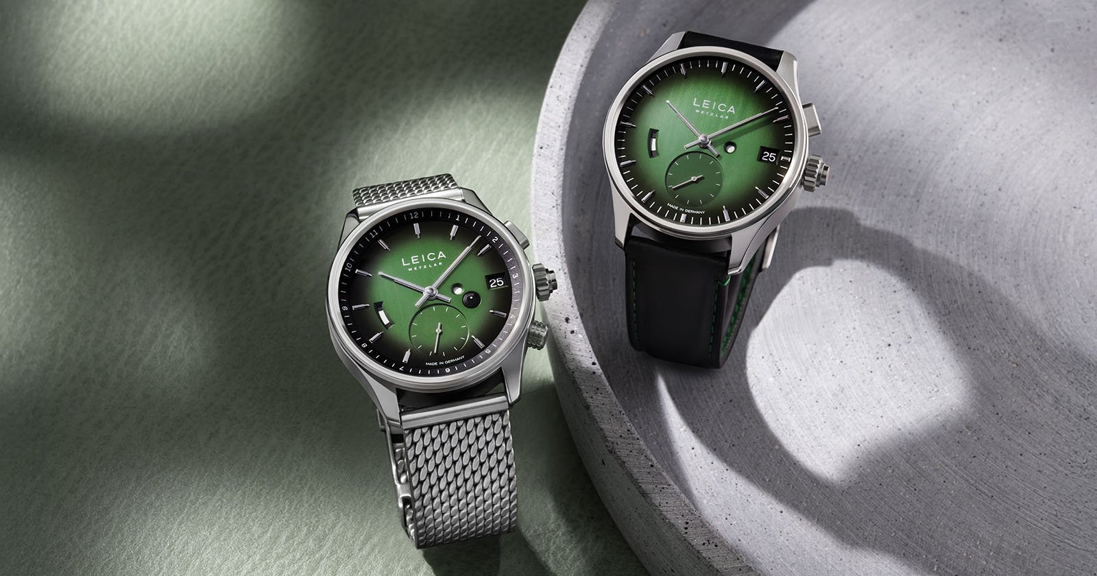Leica Debuts Eye-Catching ‘Urban Green’ ZM 1 and ZM 2 Luxury Watches