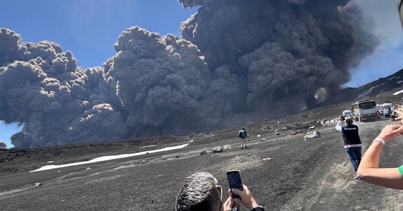 Dramatic Footage as Mount Etna Erupts and Tourists Flee