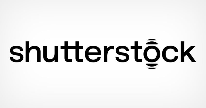 The image displays the Shutterstock logo with the word "shutterstock" in bold, black lowercase letters on a white background. There are three curved lines around the "o" resembling soundwaves.