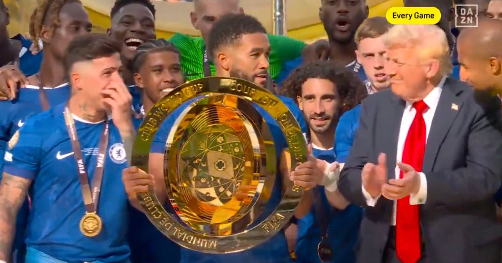 Trump Stays in Team Group Photo After Club World Cup Final