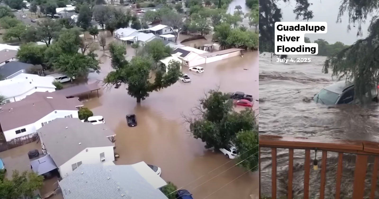 Aerial and Ground Footage Capture the Full Extent of Floods in Texas