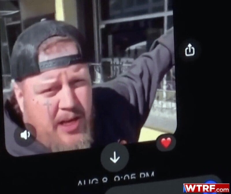 A man wearing a backward cap and hoodie is seen on a phone screen with a timestamp reading "AUG 8 9:05 PM." The WTRF logo appears in the bottom right corner of the image.
