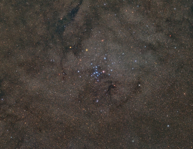 A night sky image showing a cluster stars