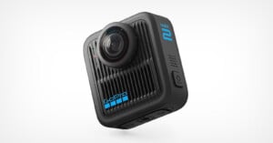 A GoPro Max 2 action camera with a square black body, prominent fisheye lens, and blue "MAX 2" branding on the front, shown on a white background.