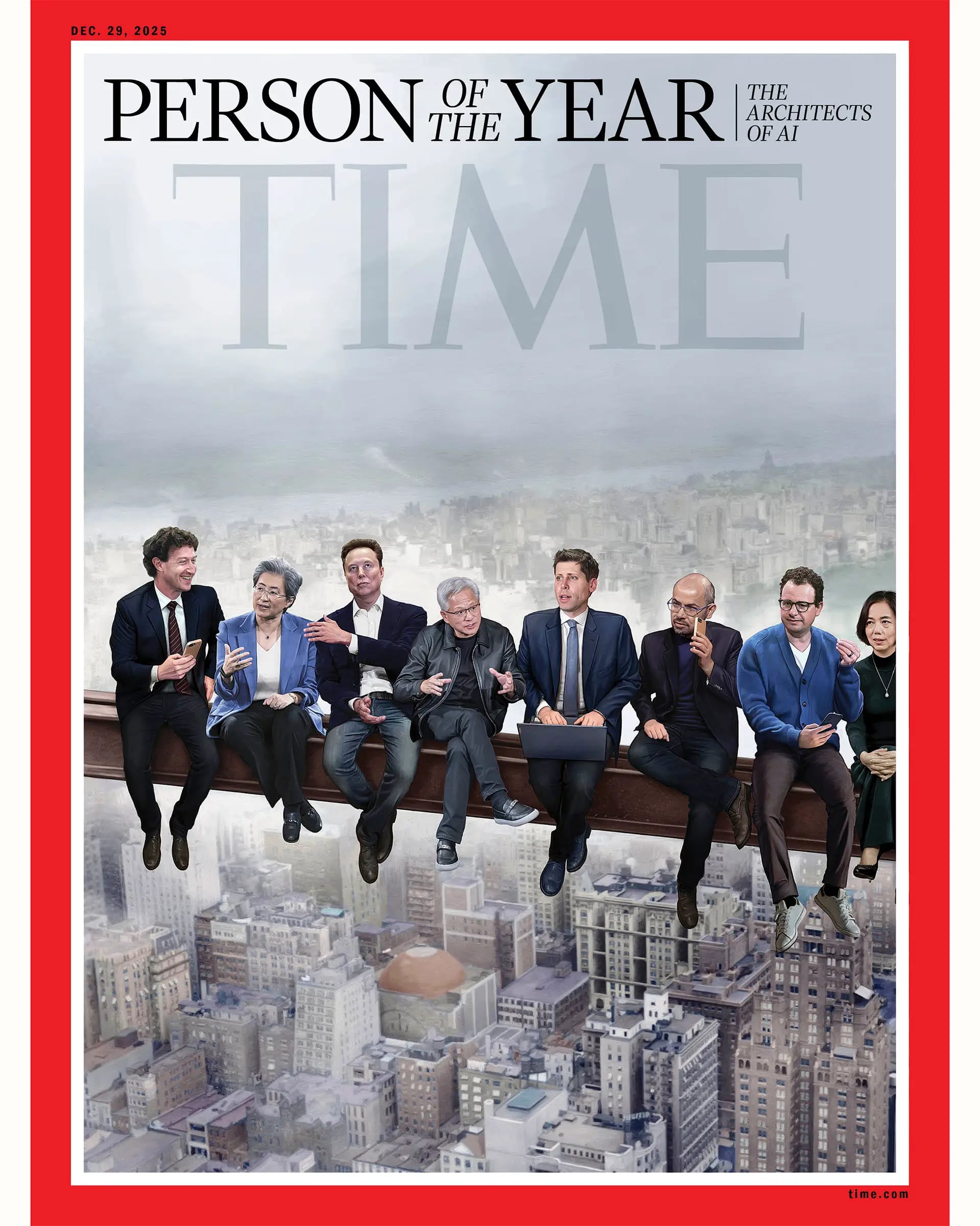 TIME Magazine Recreates 'Lunch atop a Skyscraper' Photo with AI Leaders ...