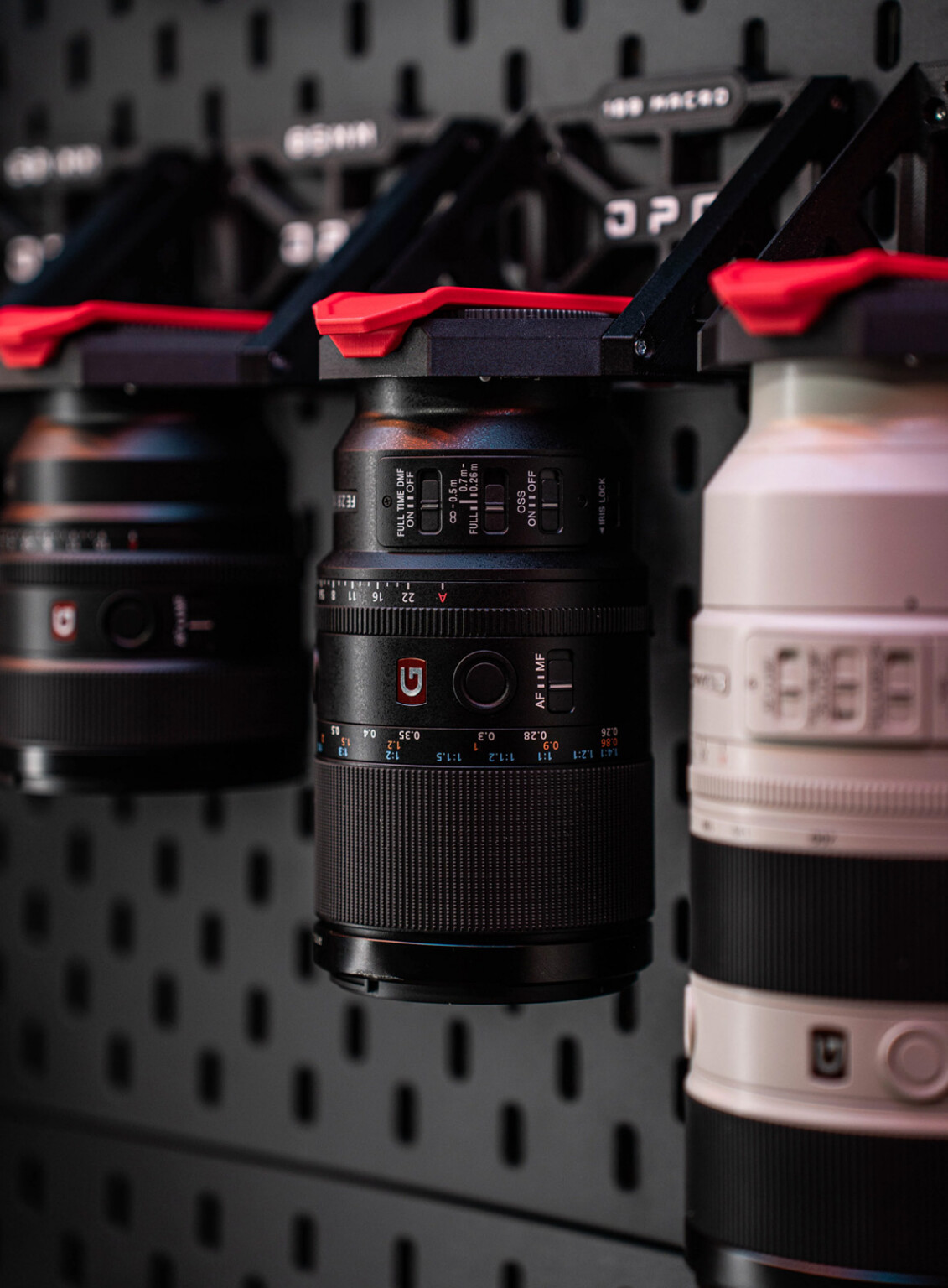 OPC Lens Dock-E Offers Wall-Mounted Storage for E-Mount Lenses | PetaPixel