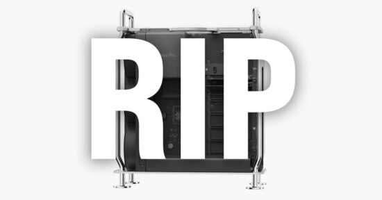 A computer tower with its side panel removed is shown in the background. The large white letters "RIP" are overlaid across the center of the image.