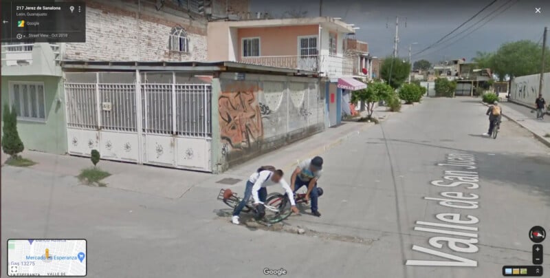 Google Street View Captures Unfortunate Bicycle Accident