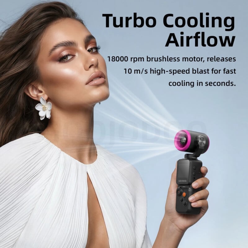 18000 rpm brushless motor, releases 10 m/s high-speed blast for fast cooling in seconds.