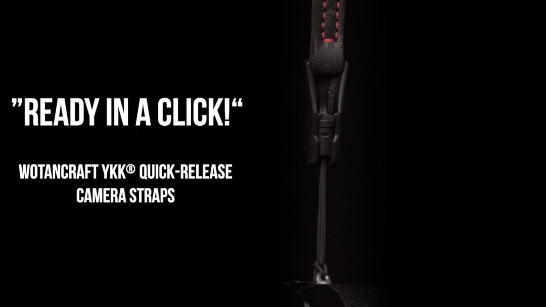Wotancraft's clever quick-release camera strap in action.