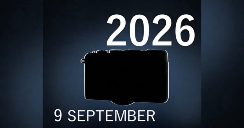 A silhouette of a camera is centered against a dark blue background, with the text "2026" above it and "9 SEPTEMBER" below it.