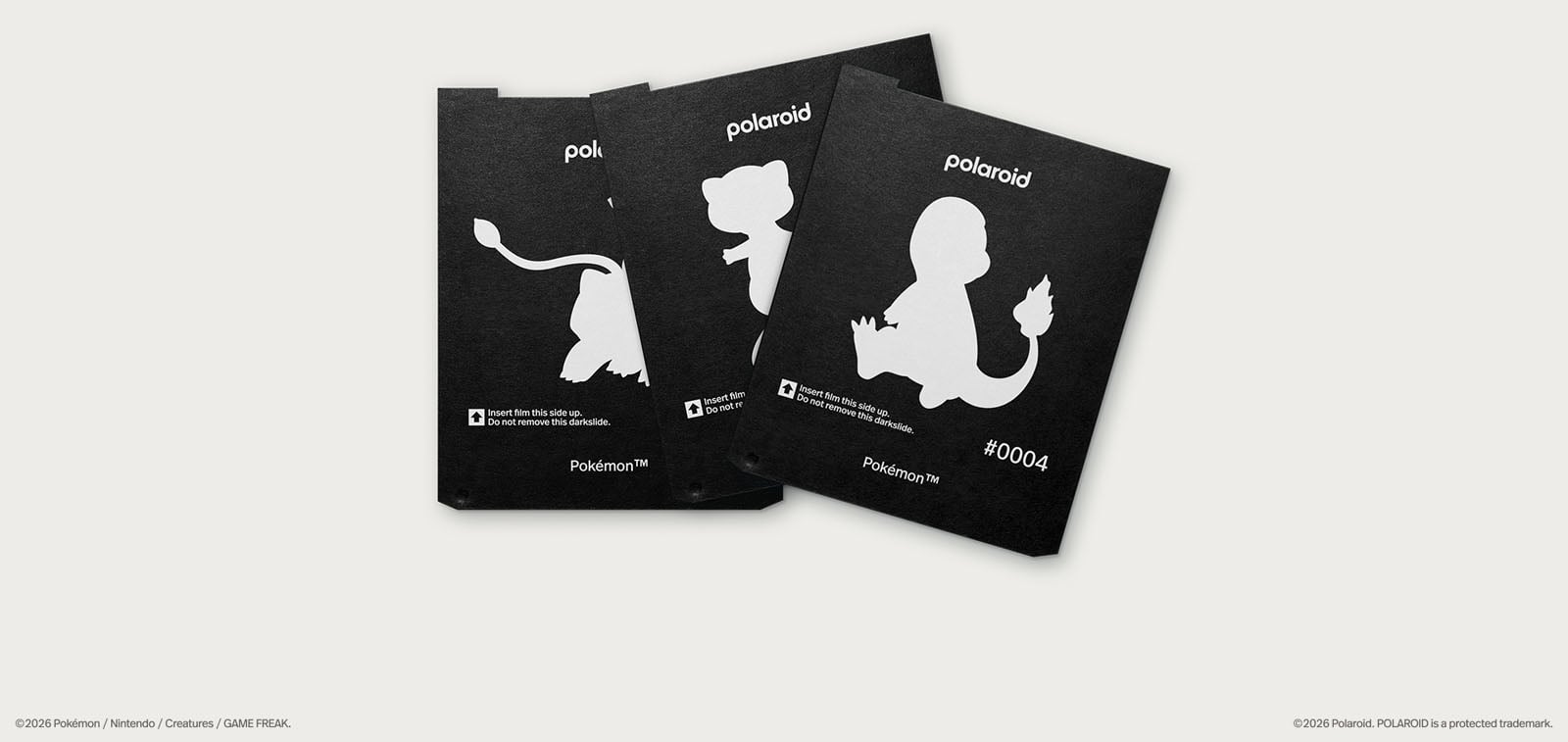 Темные защитные слайды пленки Polaroid с силуэтами покемонов