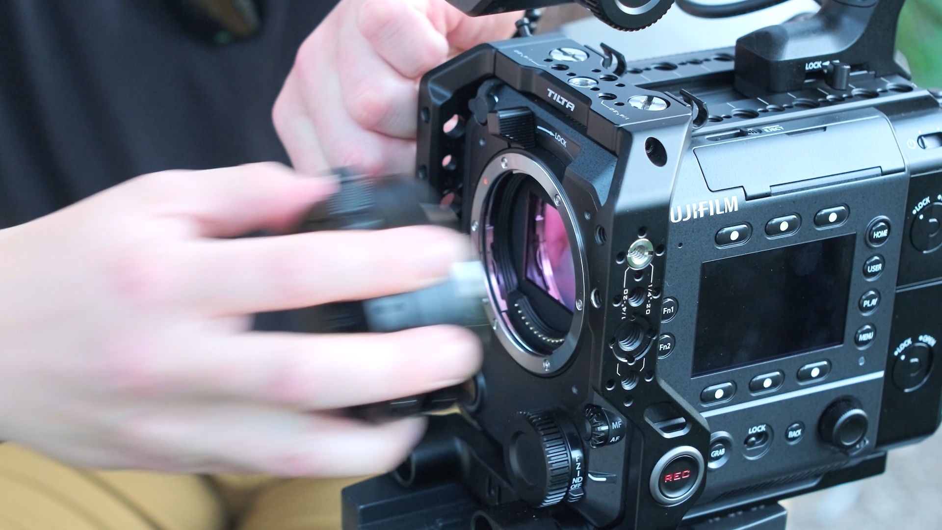 Сборка рига камеры Установка объектива на камеру Fujifilm