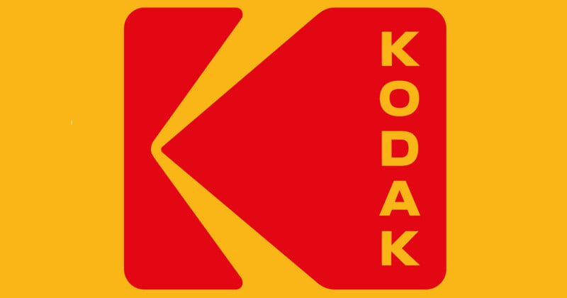 The Kodak logo featuring a stylized red letter K on a yellow background with the word KODAK written vertically in yellow.