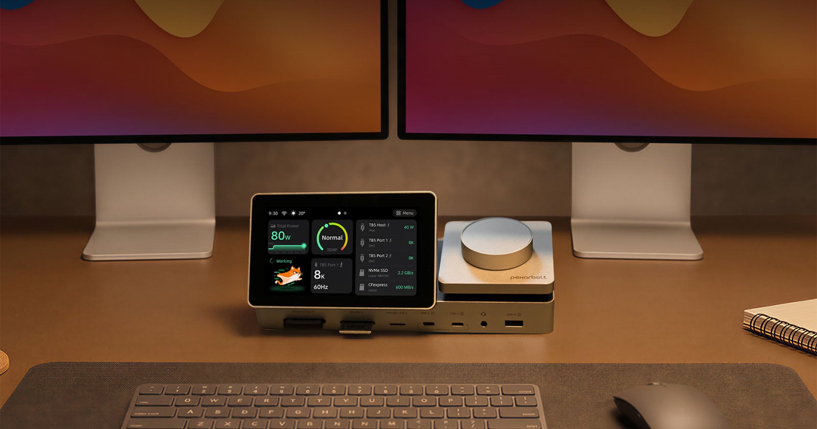 This Flashy Thunderbolt 5 Dock Has a Screen, Memory Card Slots, and Expandable Storage