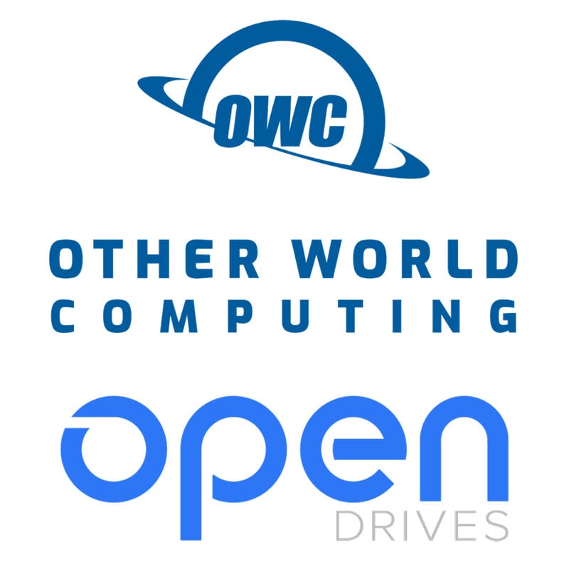 The OWC logo appears above the text "OTHER WORLD COMPUTING" and the "open DRIVES" logo.