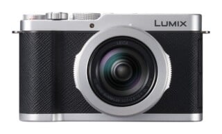 A silver and black Panasonic Lumix digital camera with a Leica DC Vario-Summilux lens, viewed from the front.