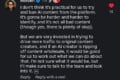 A screenshot of a social media comment by Adam Mosseri discussing the platform's approach to AI-generated content.