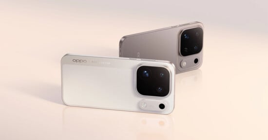 Two Oppo smartphones with Hasselblad branding are displayed against a soft, light-colored background, showing their rear camera modules and metallic frames.